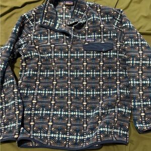 Patagonia Blue and White Patterned Jacket